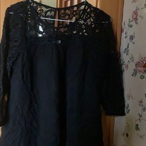 Black lace top dress